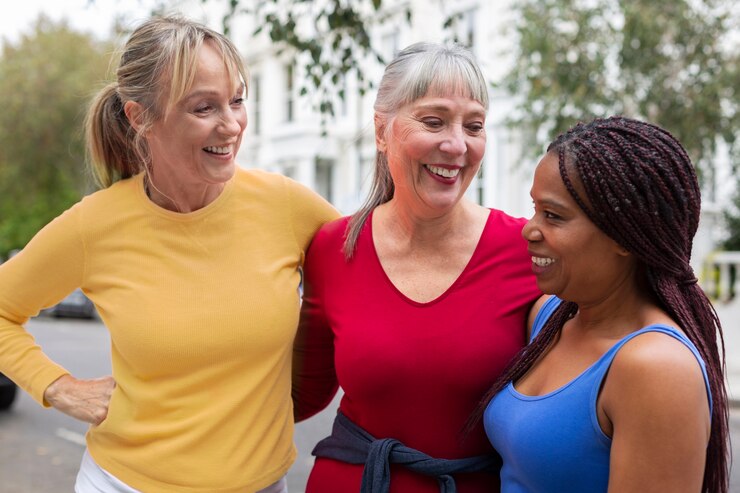 mulheres-em-tiro-medio-saindo-de-casa_23-2149193353 5 dicas para emagrecer na menopausa Perder Peso  